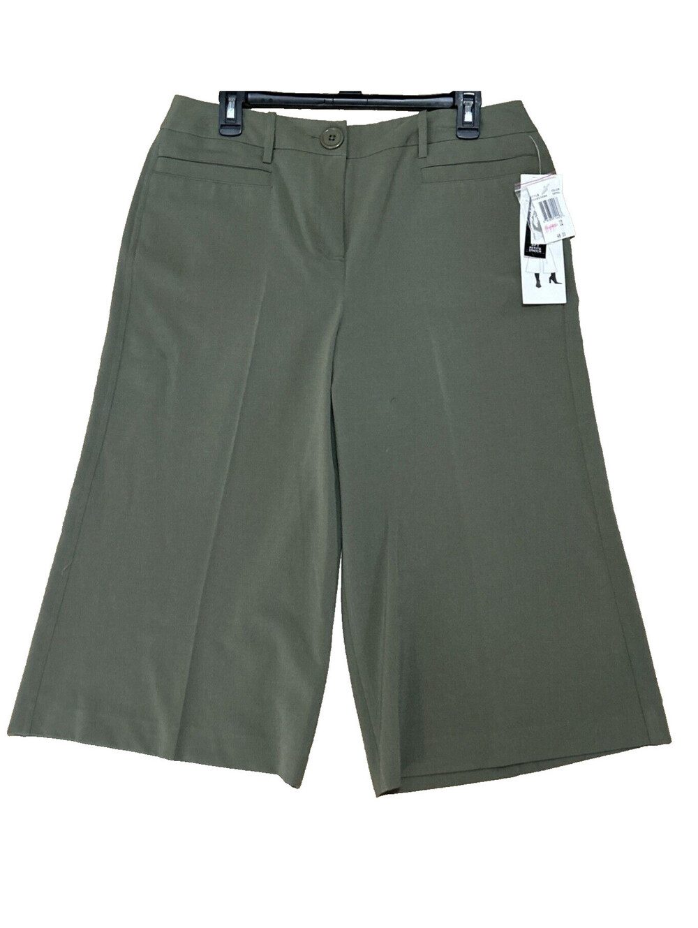 Larry Levine Size 12Petite NWT Moss Green Gouchos Palazzo Pants Work Casual
